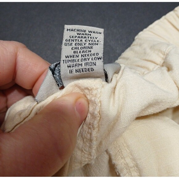 IB Diffusion Capris Cropped Pants Size 12 Cream Patch Pockets Cotton Blend - Picture 11 of 11